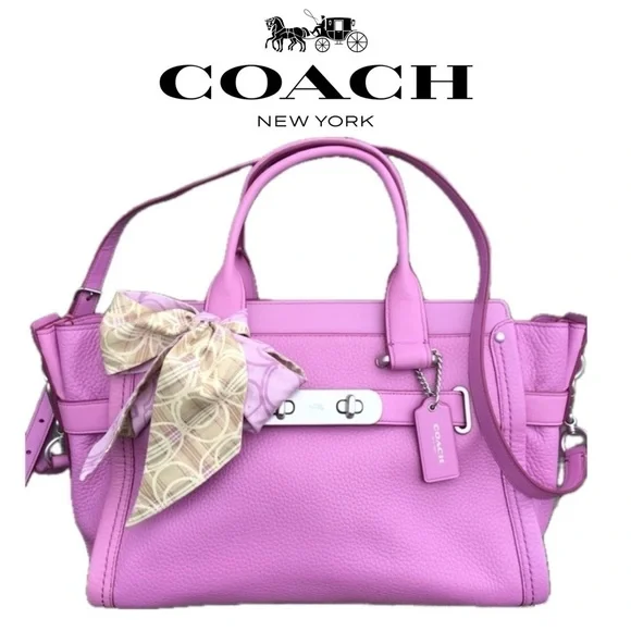 Coach Puce Purple Swagger 37 Bag - Picture 1 of 7